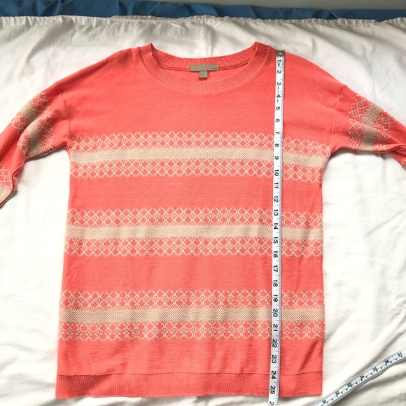 One A Coral and Cream Crew Neck Sweater - Picture 5 of 8
